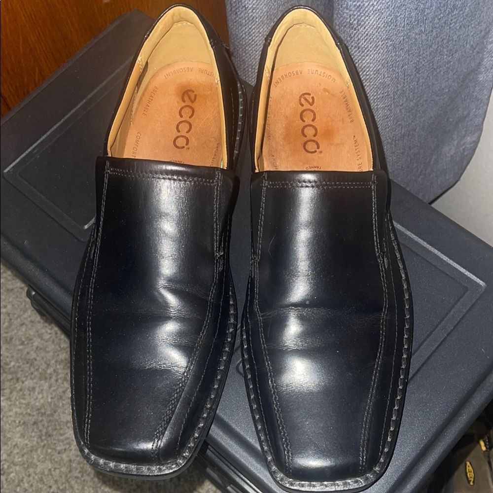 ECCO Men's Black Leather Shoes